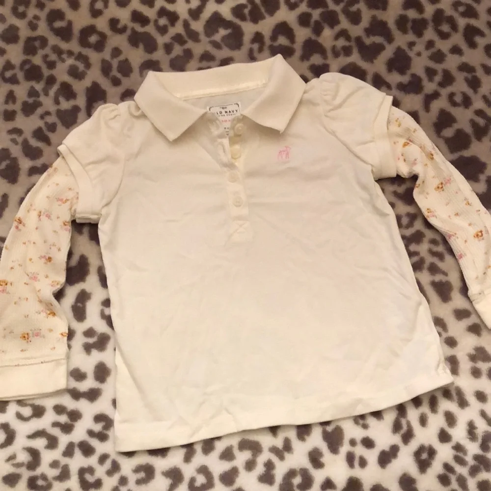 Old Navy Cream Polo Long Sleeve Size 18-24 months